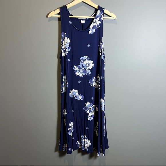 Old Navy Blue and White Floral Sleeveless Sundress - Picture 1 of 6